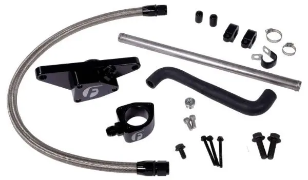 Fleece Auto Trans Coolant Bypass Kit For 2003–2005 Dodge Ram 5.9L Cummins (Stainless Steel Braided) 1
