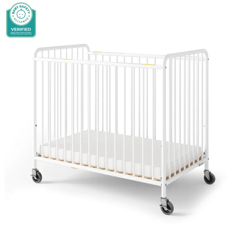 Foundations® Chelsea Compact Metal Evacuation Crib With Slatted End Panels 1