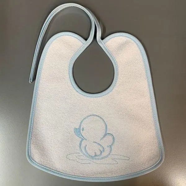 Gaby Blue Duck-Themed Terry Bib – Made In Italy 1