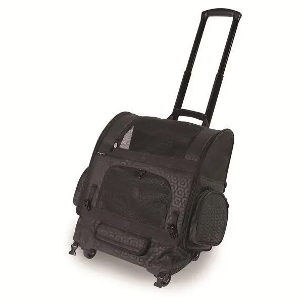 Gen7 Pets Roller-Carrier – Wheeled Pet Travel Bag In Black Geometric Print 1