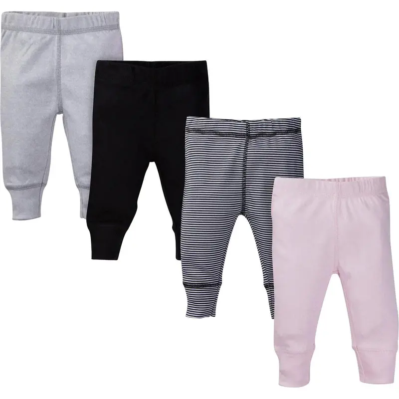 Gerber Baby Girls’ Bunny Print Active Pants – 4-Pack, 0–3 Months 1