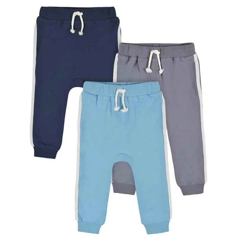 Gerber Boys' Gray And Blue Jogger Set – 3-Pack For Infants (12–24 Months) 1