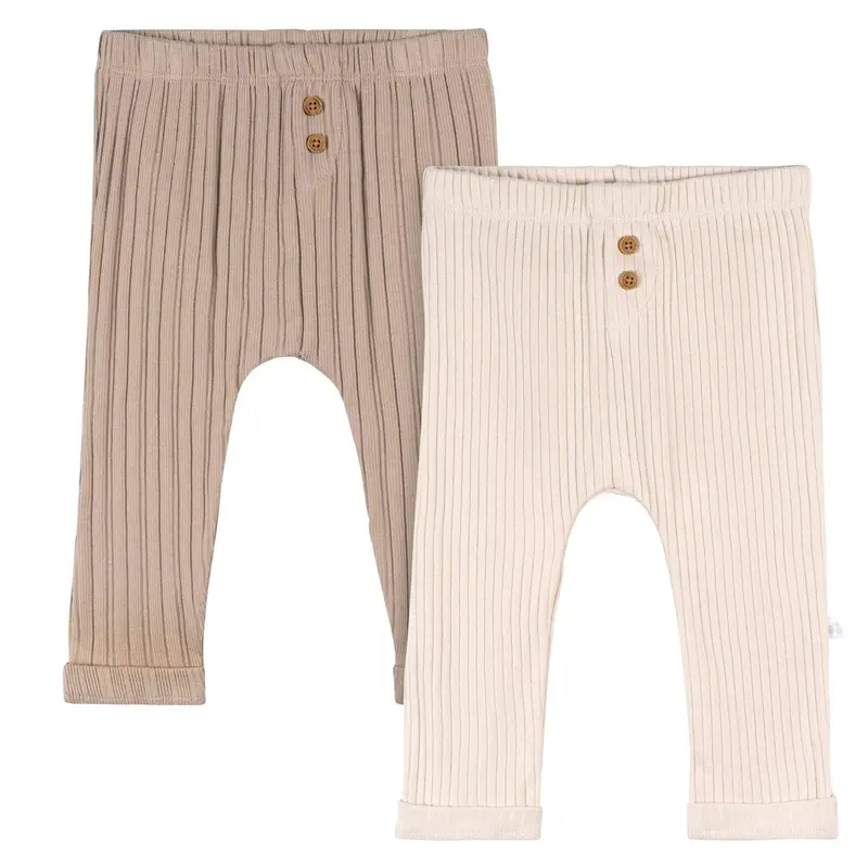 Gerber Rib-Knit 2-Pack Baby Pants – Soft & Flexible Fit 1