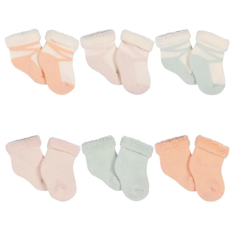 Gerber Wildflower Terry Bootie Socks – 6-Pack For Baby Girls 1