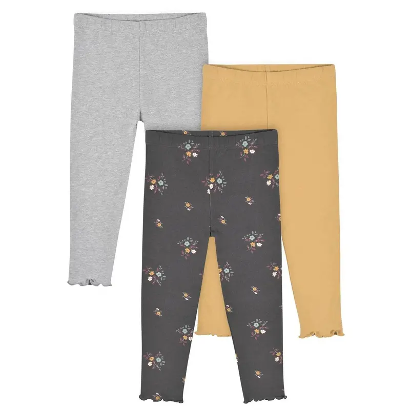 Gerber Yellow Floral Legging Set For Infants – 3-Pack, Gentle Fabric (12–24 Months) 1