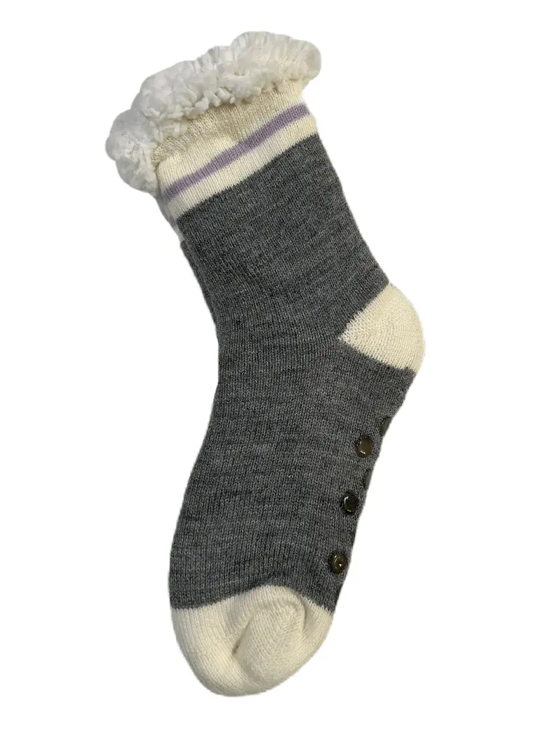 Girls’ Plush-Lined Slipper Socks – Ages 7–9 1