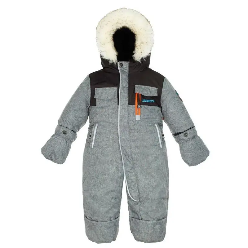 Gusti Baby Snowsuit In Grey Mix Heather 1