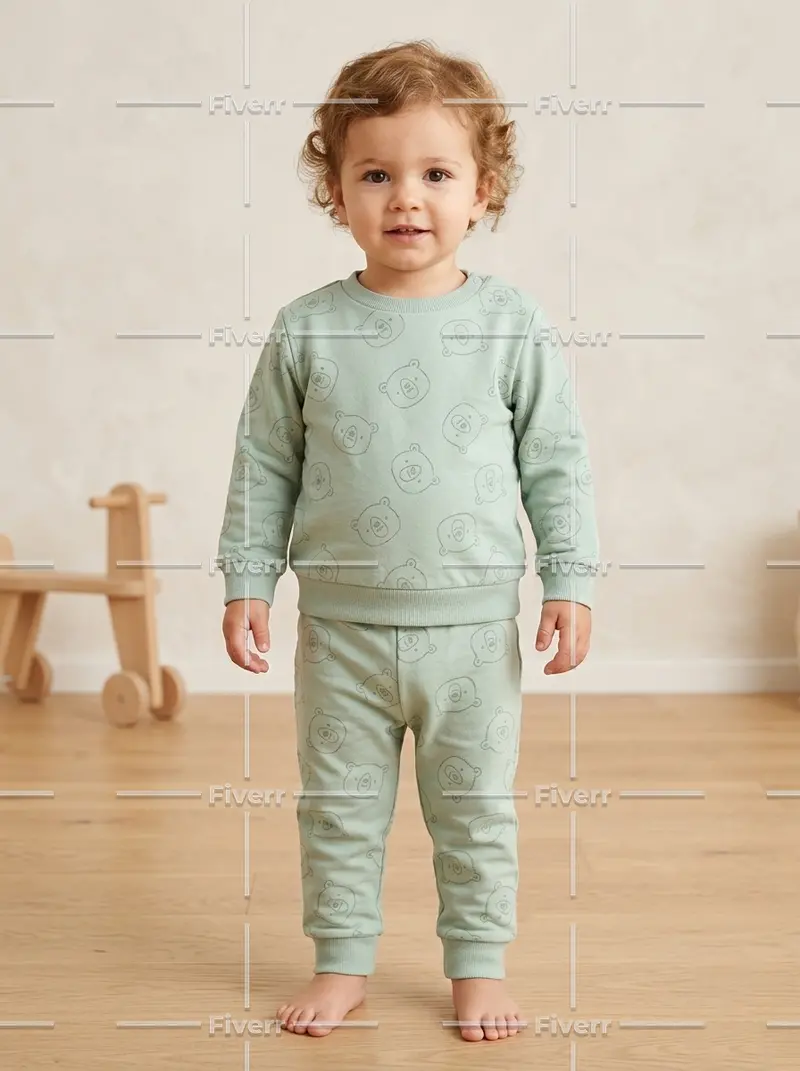 Haddad Velour Hugb Pants Set For Babies – Cozy Matching Outfit (6 Months) 1