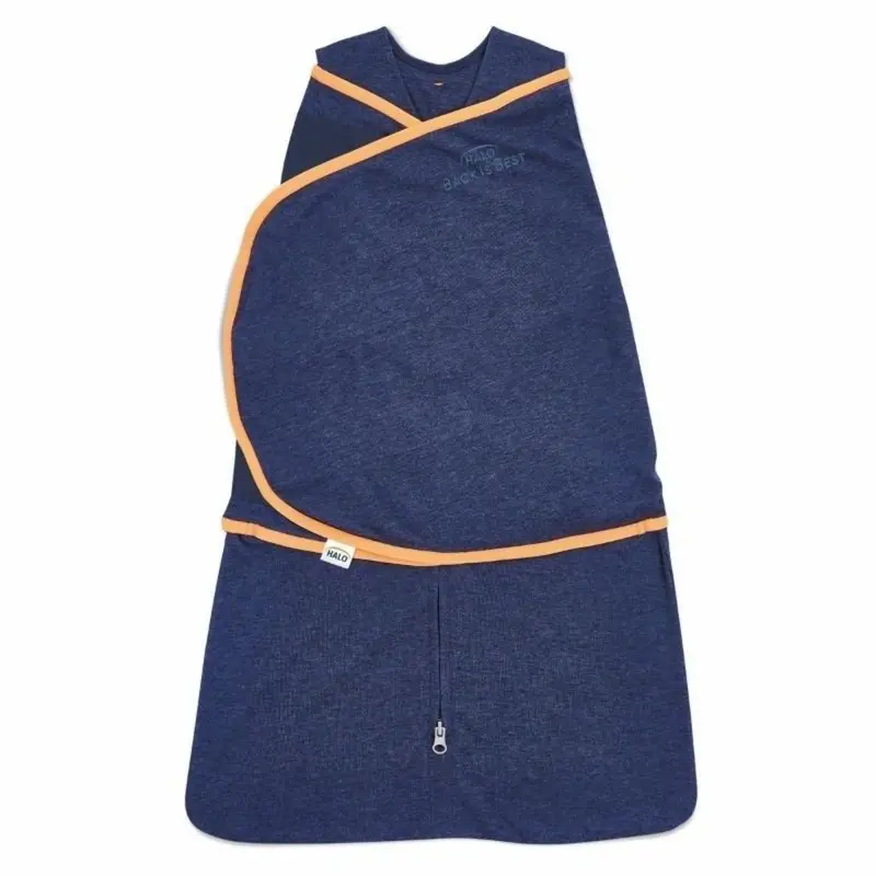 Halo Sleepsack Ideal Temperature Swaddle – Navy & Orange (1 Tog) 1