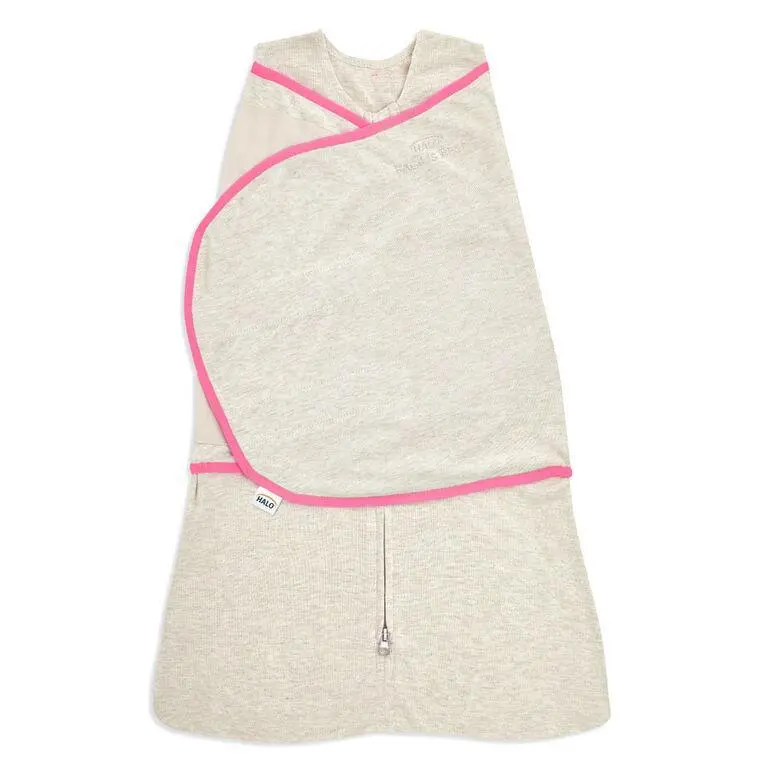 Halo Sleepsack Ideal Temperature Swaddle – Oatmeal & Pink (1 Tog) 1