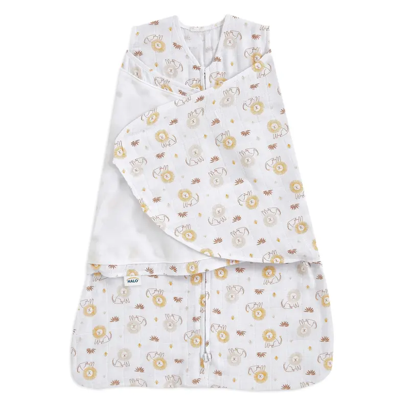 Halo Sleepsack Muslin Cotton Swaddle – Lions Print (1.5 Tog) 1