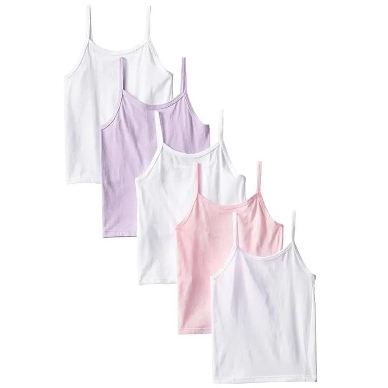 Hanes Girls Super Soft Camisoles – 5-Pack Lightweight Tops 1