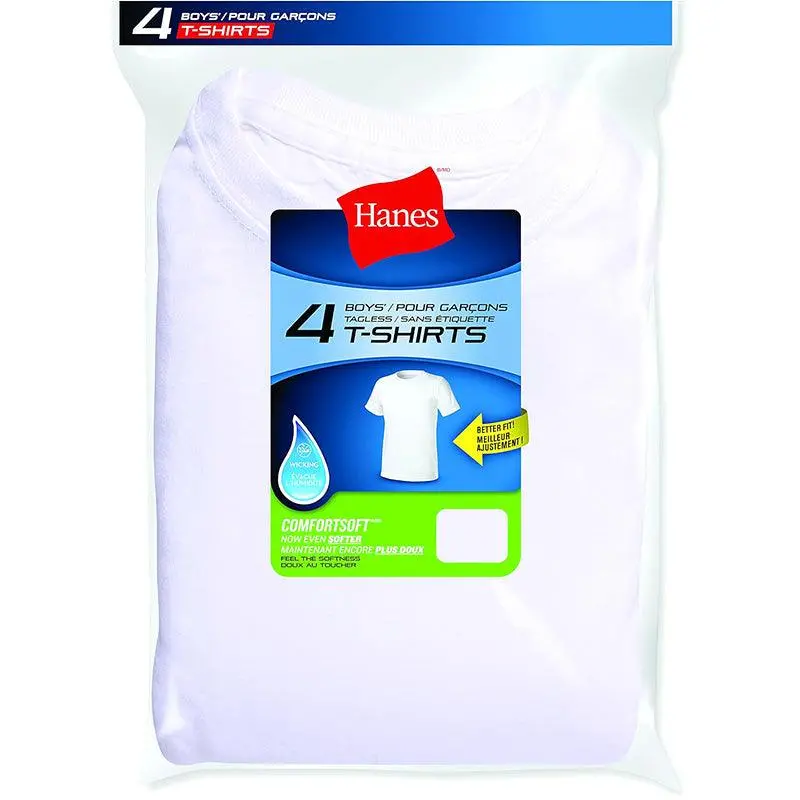 Hanes Tagless Boys Crew T-Shirts – 4-Pack 1