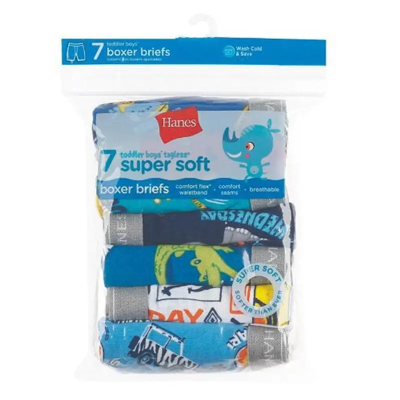Hanes Toddler Boys’ Super Soft Boxer Briefs – 7-Pack 1