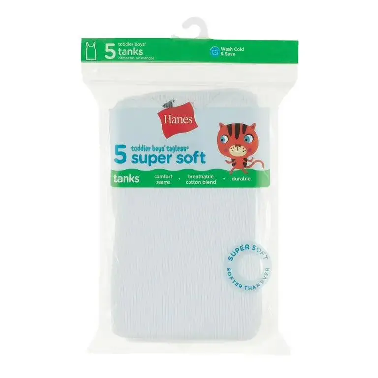 Hanes Toddler Boys’ Super Soft Tank Top Multipack – 5-Pack 1