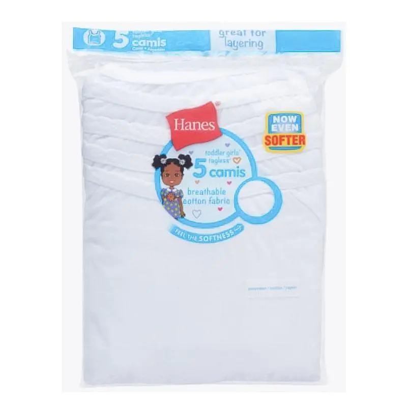 Hanes Toddler Girls Super Soft Camisoles – 5-Piece Pack 1