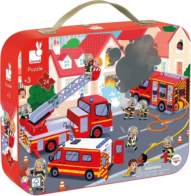 Janod Fire Rescue Jigsaw Puzzle – 24-Piece Themed Learning Puzzle 1