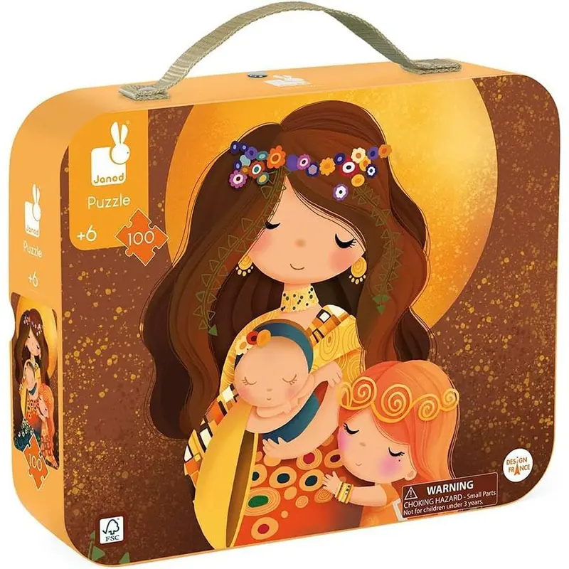 Janod Klimt-Inspired 100-Piece Wooden Jigsaw Puzzle For Kids 1