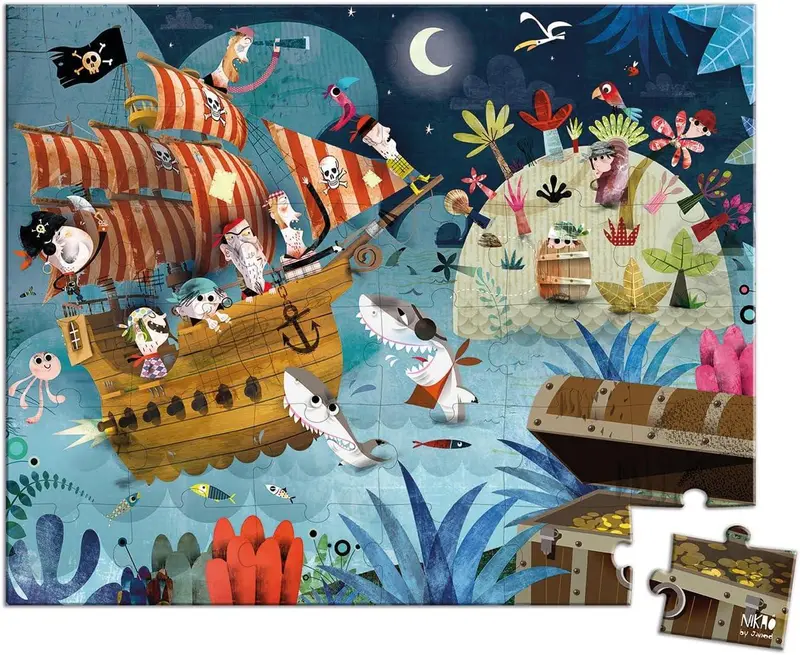 Janod Treasure Hunt 36-Piece Themed Puzzle For Early Learners 1