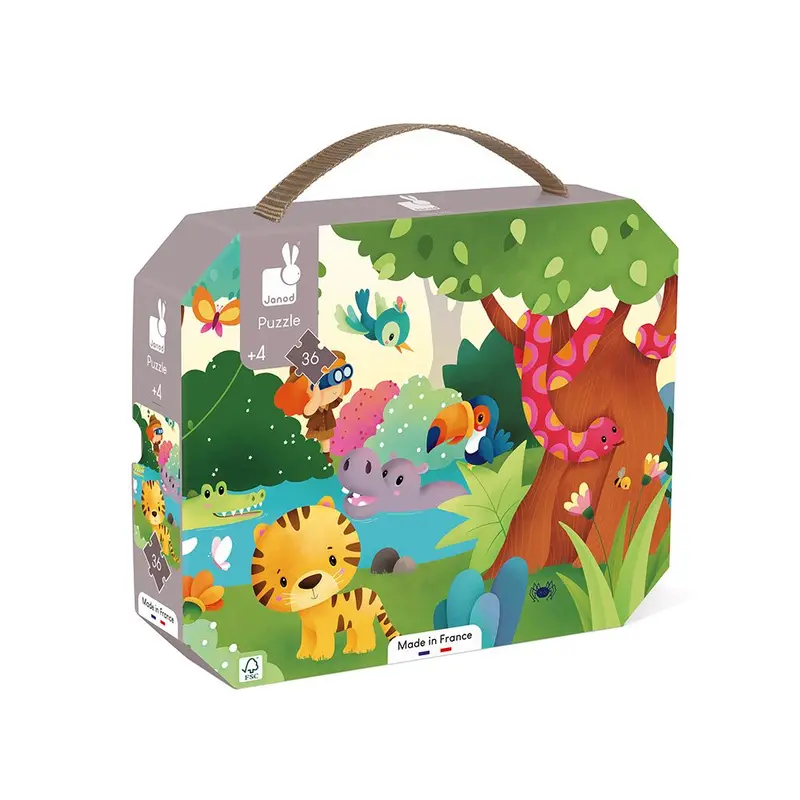 Janod Wild Animals Panorama Puzzle – 36-Piece Illustrated Puzzle With Travel Case 1