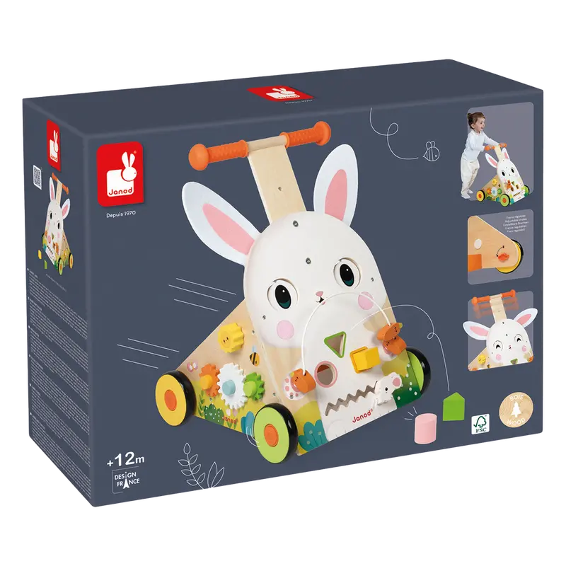 Janod Wooden Farm-Themed Activity Toy For Toddlers – Rabbit Design 1