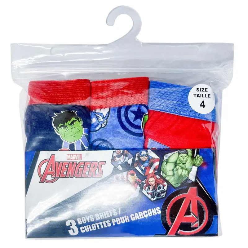 Jellifish Avengers Kids' Briefs – 3-Piece Pack For Boys (Sizes 2–6X) 1