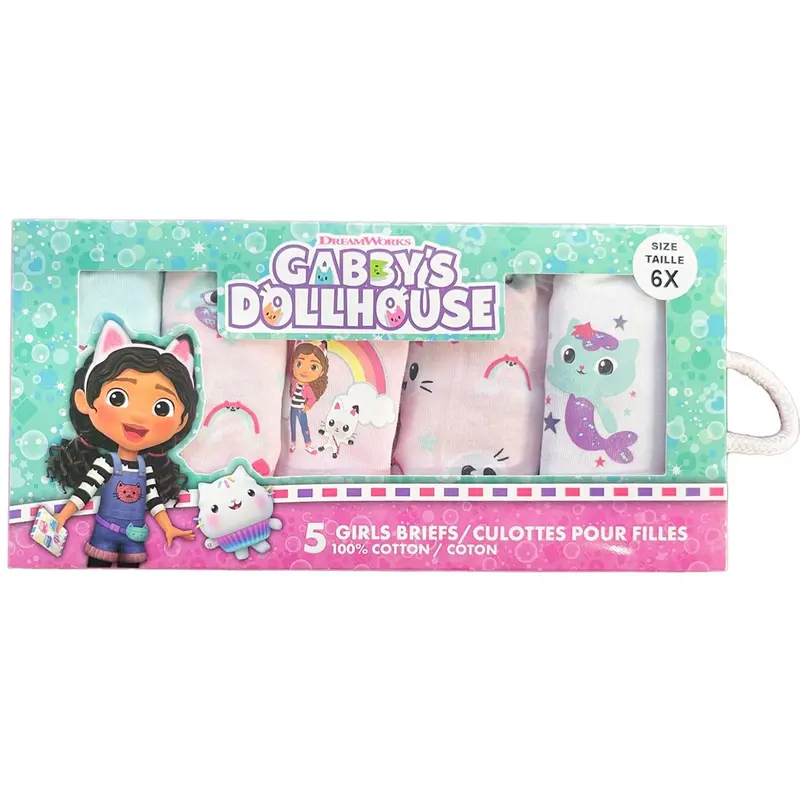 Jellifish Gabby’S Dollhouse Kids' Bikini Underwear – 5-Piece Pack For Girls (Sizes 2–6X) 1