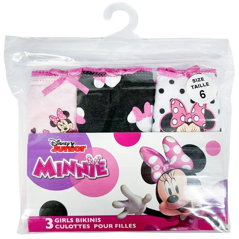 Jellifish Minnie Mouse Kids' Bikini Underwear – 3-Piece Pack For Girls (Sizes 2–6X) 1