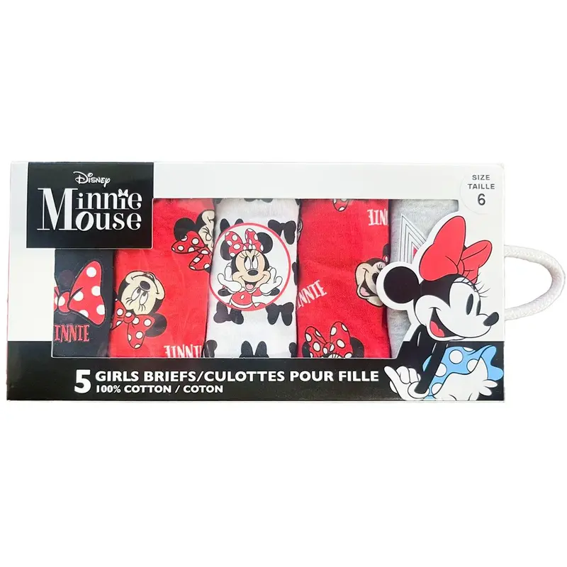 Jellifish Minnie Mouse Kids' Bikini Underwear – 5-Piece Pack For Girls (Sizes 2–6X) 1
