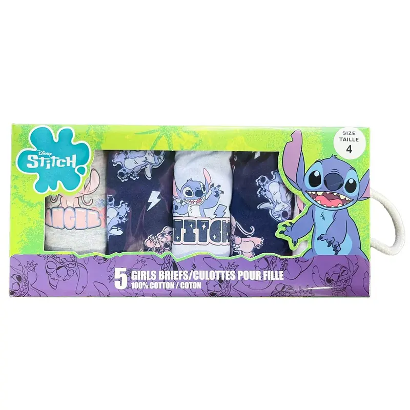 Jellifish Stitch Kids' Bikini Underwear Pack – 5-Piece Set For Girls (Sizes 2–6X) 1