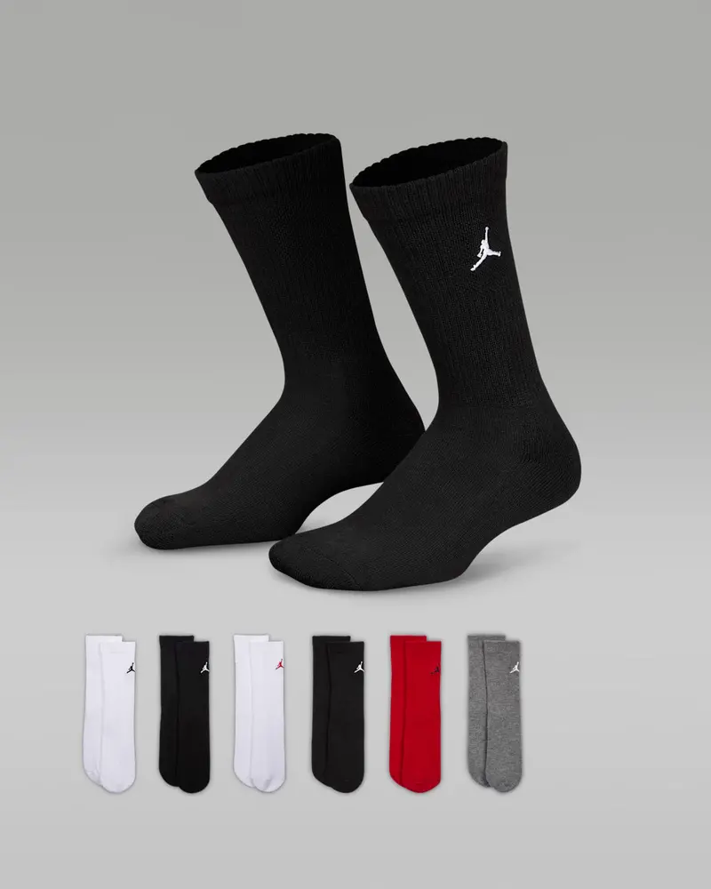Jordan Everyday Essentials Crew Socks For Older Kids – 6-Pack (5–11 Years) 1