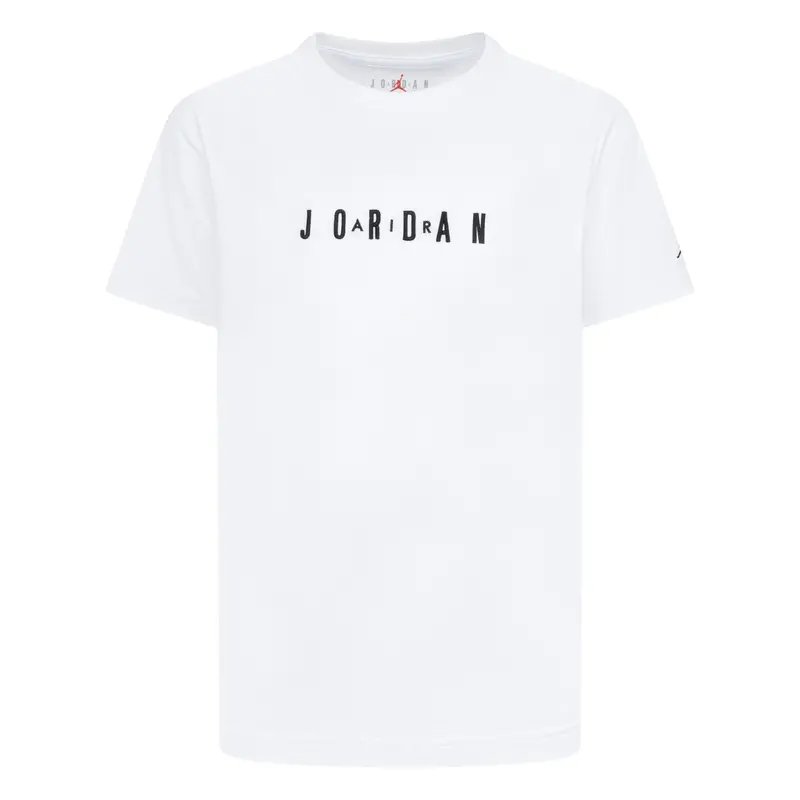 Jordan Wordmark Print T-Shirt For Kids – White, Sizes Small To Xl 1