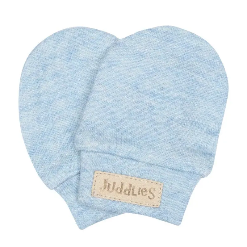 Juddlies Blue Fleck Baby Scratch Mitts – One Size 1