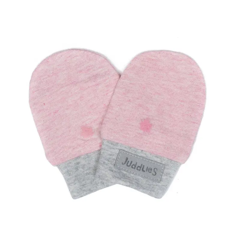 Juddlies Dogwood Pink Raglan Scratch Mitts – Organic Cotton 1