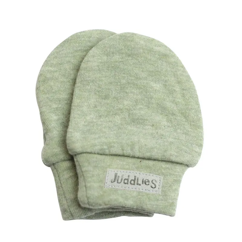 Juddlies Infant Scratch Mitts – Olive Fleck 1