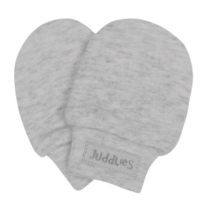 Juddlies Pale Grey Fleck Baby Scratch Mitts – One Size 1