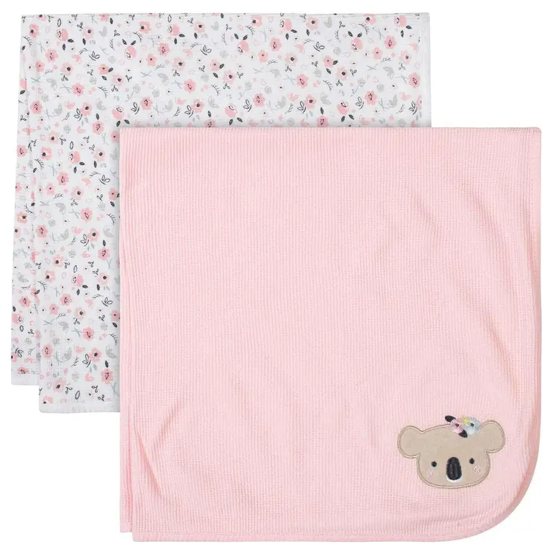 Just Born Thermal Baby Blankets For Girls – 2-Pack 1