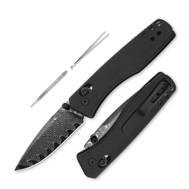 Kizer Aegis Folding Knife – Damascus Blade, G-10 Handle, 2.80" 1