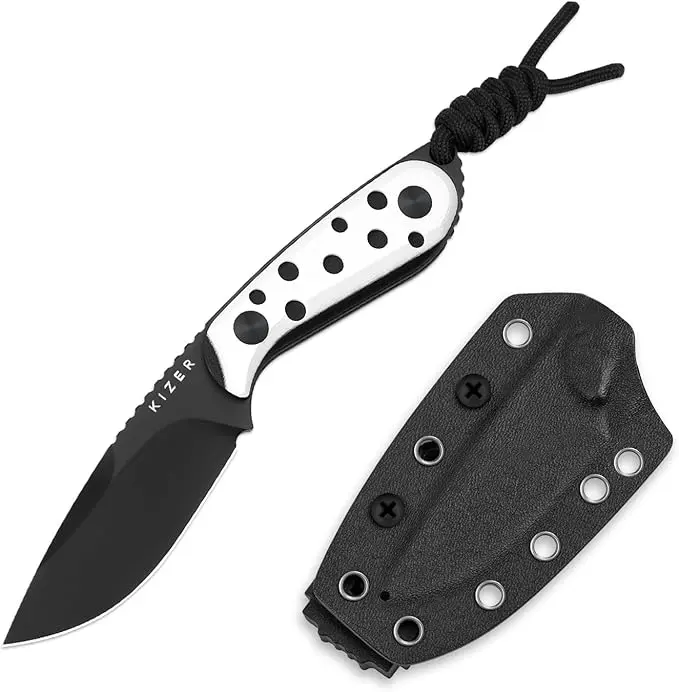 Kizer Buddy Compact Fixed Blade: Nitro-V Edge, Rugged G-10 Grip – 3" Overall 1