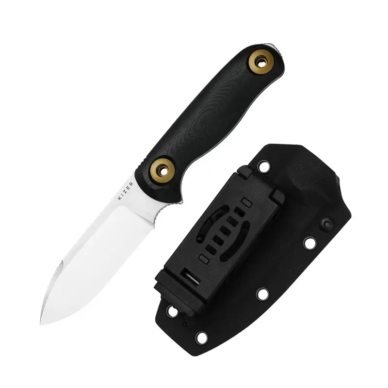 Kizer Drop Bear Fix 3 Fixed Blade: 14C28N Steel, Textured G-10 Scales – 3.8" Total Length 1