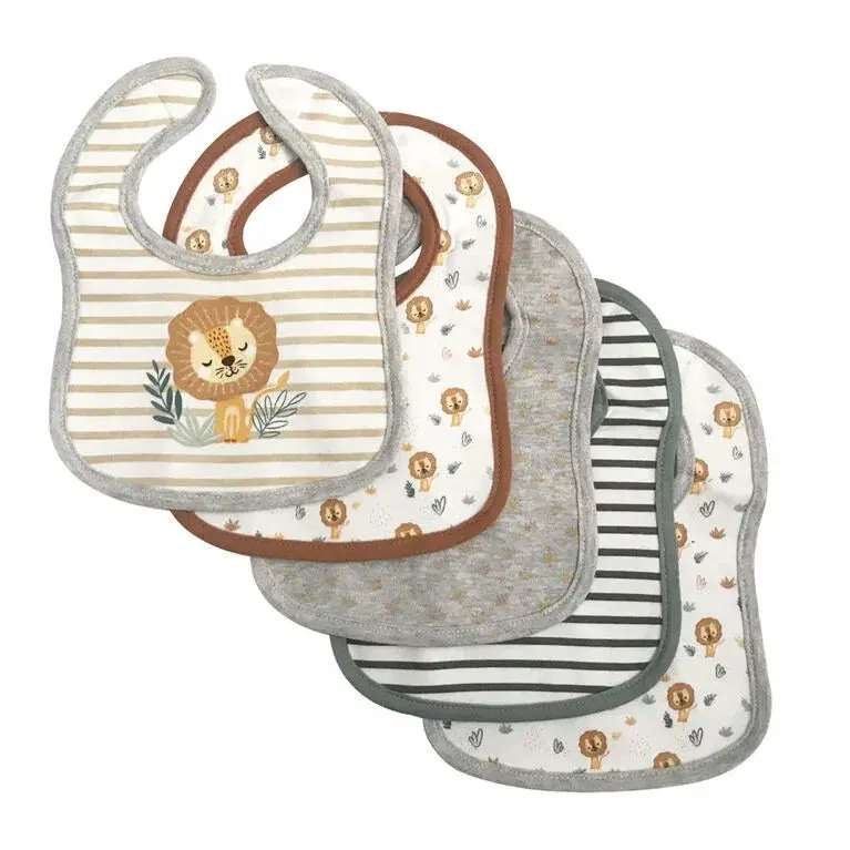 Koala Baby 5-Pack Soft Jersey Bibs – Lion And Elephant Designs 2