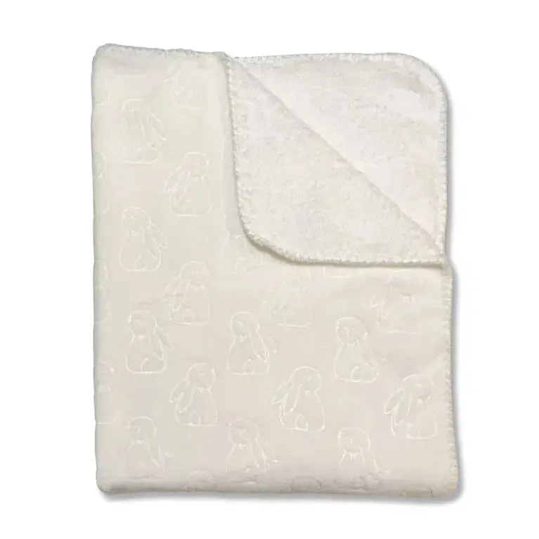Koala Baby Embossed White Bunny Blanket – Soft Knit Texture 1