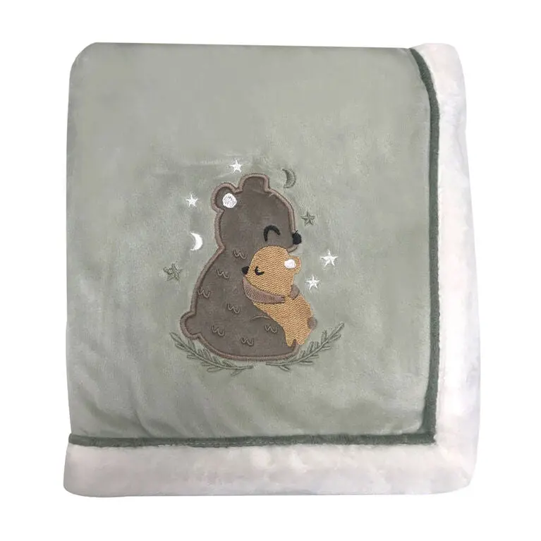 Koala Baby Sage Bear Mama & Baby Blanket – Textured Appliqué Design 1