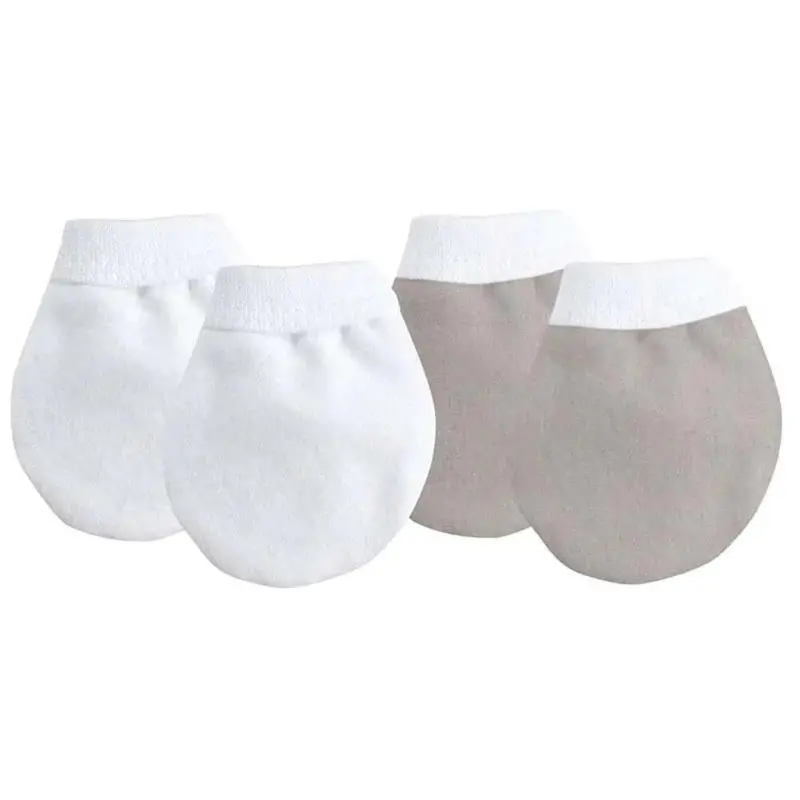 Kushies Organic Cotton No-Scratch Mittens (2-Pack, Grey) 1