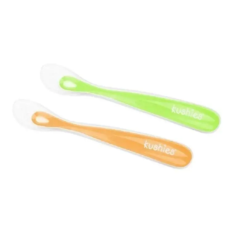 Kushies Silifeed Ergonomic Silicone Spoon – Carrot Or Citrus Design 1
