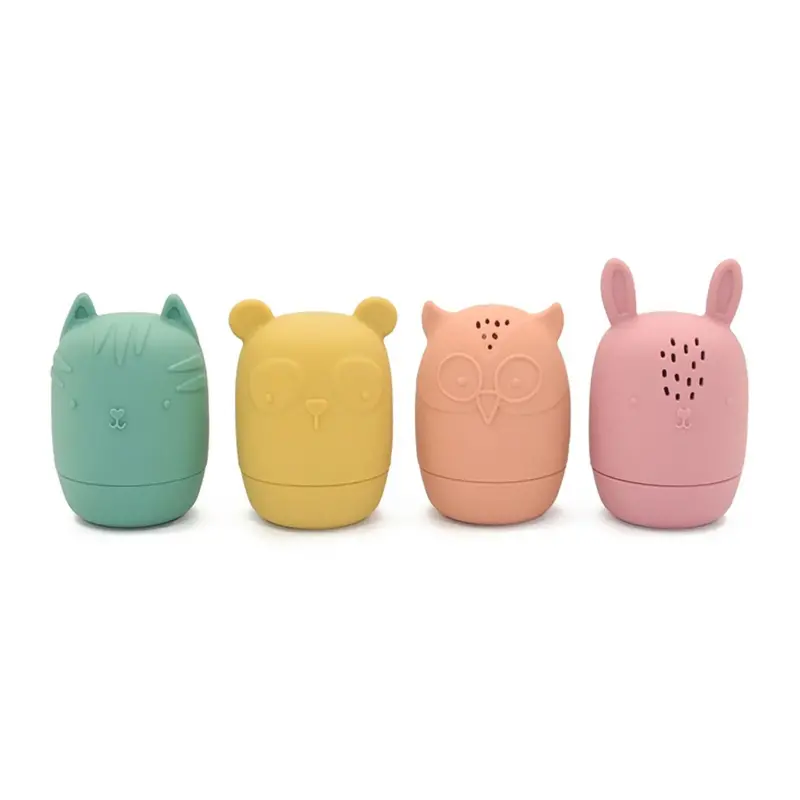Kushies Silisqueeze Bath Toy Set – 4-Piece Silicone Sensory Toys 1
