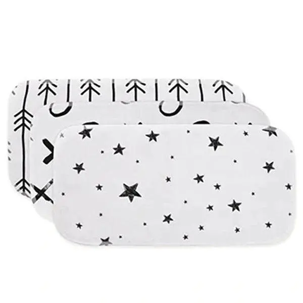 Kushies Soft Flannel Burp Cloths – 3-Pack Absorbent Infant Care Towels 1