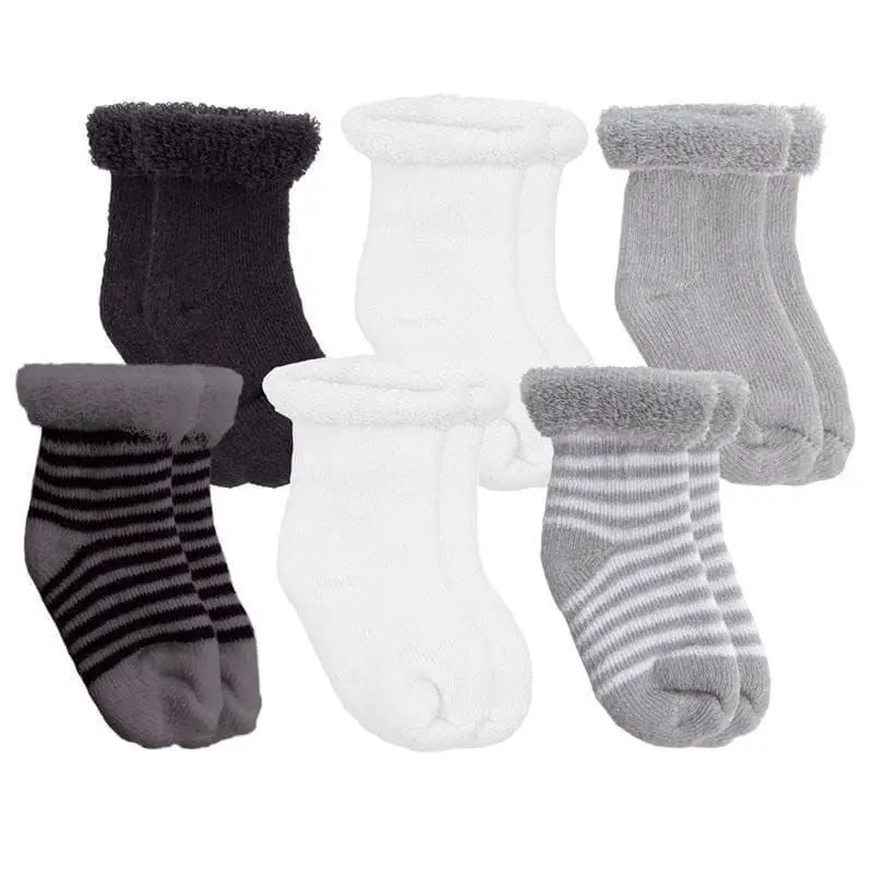 Kushies Soft Terry Newborn Socks – Pack Of 6, Gentle On Delicate Skin 1