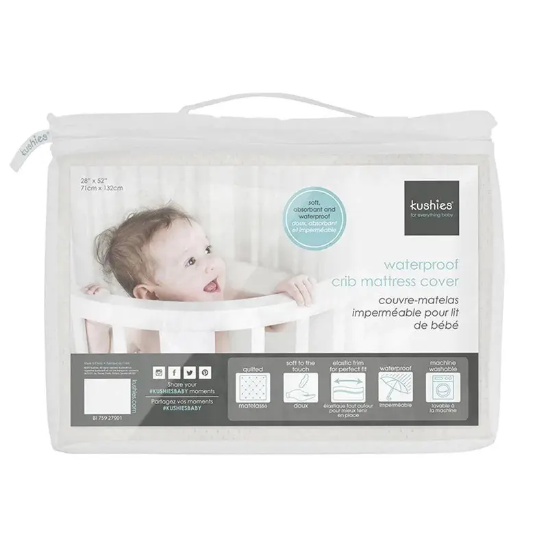 Kushies Waterproof Crib Mattress Cover – Hypoallergenic, Machine-Washable Protector 1