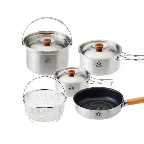Kzm Premium Kocher Set L – Complete Camp Cooking Kit With Pot, Pan, Lid & Utensils 1
